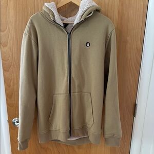 Volcom Tan Sherpa lined hoodie